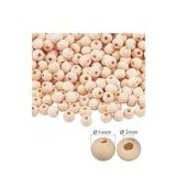Naturel Ahşap Boncuk 6Mm 50 Li 1 Paket Ham Boyanabilir Ahşap Yuvarlak Doğal Boncuklar Takı Tasarım Ektinlik Kreş Okul