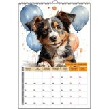 Naturel Basım 2026 Köpek Color Doge Duvar Takvimi