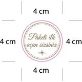 Naturel Basım Paketi Ilk Siz Açın Altın Varak Yaldız 4cm Çaplı Ağız Kapama Etk