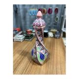Naturel Burgu Vazo Doğal El İşlemeli Etnik Motif 35 Cm