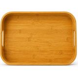 Naturel Dekor Bambu Kendinden Kulplu Dikdörtgen Tepsi 39X29X5 cm - Dekoratif, Bohem, Iskandinav, Modern