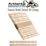 Naturel Geçmeli Dil Çubuğu Dar 50 li 1 Paket Çentikli Tırtıklı Geçirmeli Eklemeli Naturel Dondurma Çubuğu Kesik Uçlu Ahş