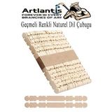 Naturel Gecmeli Dil Cubugu Dar 50 Li 1 Paket Centikli Tirtikli Gecirmeli Eklemeli Naturel Dondurma Cubugu Kesik Uclu Ahsap Cubuk