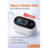 NATUREL LİFE MEDİCAL Parmak Tipi Pulse Oksimetre | SpO2 ve Nabız Ölçer | Alarm Fonksiyonlu | Taşınabilir Oksijen Ölçer