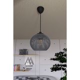 Naturel Lighting Balle Füme Sarkıt Top Avize Siyah Kablo