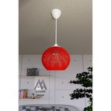 Naturel Lighting Balle Kırmızı Sarkıt Top Avize Beyaz Kablo