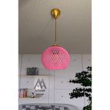 Naturel Lighting Balle Pembe Sarkıt Top Avize Gold Kablo