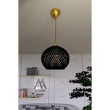 Naturel Lighting Balle Siyah Sarkıt Top Avize Gold Kablo