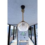 Naturel Lighting Rustik Halatlı Sarkıt Avize Balle Beyaz Top Aydınlatma