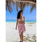 Naturel Peştemal & Banyo Havlusu & Plaj Havlusu - 100 x 175 cm - Açık - Pembe