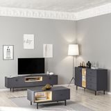 Naturel Tv Ünitesi - Orta Sehpa - Konsol Takım Antrasit - Safir Meşe