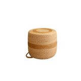 NatureLine Jüt PUF Salon Pufu Antre Puf Makyaj Masası ve Yatak Odası Banyo Puf Teras Veranda ve Balkon Uyumlu Hasır Dekoratif Dayanıklı ve Çok Amaçlı Puff (HASIR-BEYAZKIRÇIL)