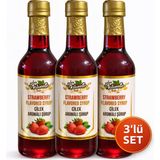 Naturello Kahve ve Kokteyl Şurubu Çilek Aromalı 300 ml x 3 Adet - Kahve Şurubu