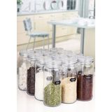 Naturelove 12'li Kristal Vakumlu Kapaklı 500 ml Boru Cam Kavanoz Jumbo Baharatlık 85 Adet Etiket Hediyeli