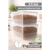 naturelove 2’li 7 Lt Kedi ve Köpek Mama Saklama Kabı – Çok Amaçlı Saklama Kutusu İstiflenebilir Düzenleyici