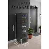 Naturelove 6 Katlı Modüler Istiflenebilir Ayakkabılık Ayakkabı Saklama Kutusu Set Çok Amaçlı Katlanabilir Dolap - Gri