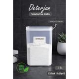 naturelove Tekli Vakumlu Kapak Toz Deterjan Kutusu Etiketli 3 litre