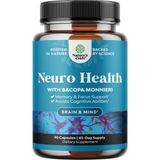 Natures Craft Neuro Health With Bacopa Monnieri 90 Capsules - Brain Supplement For Memory And Focus Support - Vitamins For Clarity & Mental Support