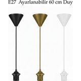 Naturesha E27 Duy Tesisatı - Ayarlanabilir Askı Takımı - Siyah, Beyaz ve Antik Gold Renk Seçenekli Avize Kablosu