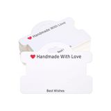 naturevo 100 Adet Handmade With Love Takı Kartı – 300 Gr Kalın Karton Bileklik, Kolye ve Takı Sunum Kartı 10x7,2 cm