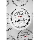 naturevo 300 Adet 5 cm Yuvarlak Teşekkür Sticker – Paket & Hediye Etiketi