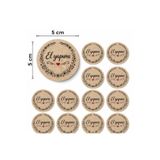 naturevo 5 cm El Yapımı Sticker Kraft Yuvarlak Etiket 100 Adet — Mum, Sabun, Kavanoz,