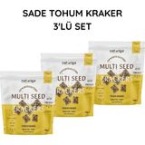 Naturiga 3'lü Set Glutensiz Sade Tohum Kraker 120,1 gr Yerli Üretim Pratik Atıştırmalık