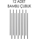 Naturix 12 Adet Uzun Siyah Kaliteli Doğal Bambu Oda Kokusu Çubuğu 20 cm