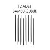 Naturix 20 cm 12'li Siyah Doğal Oda Kokusu Bambu Çubuğu