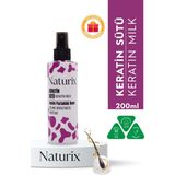 Naturix Keratin Sütü 200 ml Doğal Malzemelerle Hacim, Parlaklık ve Onarım İçin Nemlendirici Saç Bakım Sütü - Beyaz
