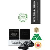 Naturix Natural Kömür Sabunu Yoğun Nemlendirici Aktif Karbon Sebum Dengeleyici Arındırıcı Charcoal Soap 125GR