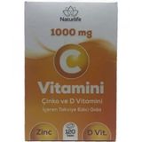 Naturlife 1000 mg C Vitamini Çinko D Vitamini 120 Tablet Takviye Edici Gıda