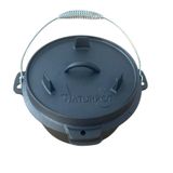 Naturpot Döküm Tencere 10 Inch Dutch Oven Demir Döküm Kamp Tenceresi 25 cm