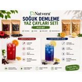 Natvera Soğuk Demleme Yaz Çayları Seti 4’lü – Hibiskus, Mavi Kelebek Çayı, Portakal Kurusu, Limon Kurusu 4 x 50 G - Bitki Çayı