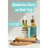 Natzera Hint Yağı & Hindistan Cevizi Yağı Seti 2X20 ml – Saç Bakımı, Cilt Bakımı, Doğal Destekleyici Yağlar - 40 ml