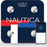 Nautica BT600 Pilli Bluetooth Vücut Analizli Yağ Kas Su Ölçer Hassas Akıllı Tartı Baskül Logo Navy