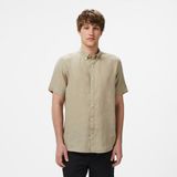 Nautica Erkek Bej Classic Fit Keten Gömlek - 1FS-Bej - XL