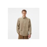 Nautica Erkek Bej Classic Fit Keten Gömlek