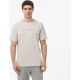 Nautica Erkek Bej Regular Fit Baskılı T-Shirt - 1SC-Bej - 3XL
