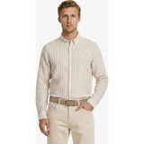 Nautica Erkek Bej Regular Fit Çizgili Keten Gömlek - XL - 2PY-Bej