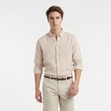 Nautica Erkek Bej Regular Fit Keten Gömlek - 2XL - 1PS-Bej