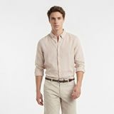 Nautica Erkek Bej Regular Fit Keten Gömlek W65103T.1PS - 1PS-Bej