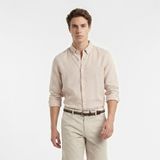 Nautica Erkek Bej Regular Fit Keten Gömlek-W65103T.1PS M