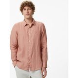 Nautica Erkek Bej Regular Fit Keten Gömlek - XL