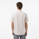 Nautica Erkek Bej Regular Fit Kısa Kollu Çizgili Gömlek W65448T.6PR - 2XL