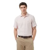 Nautica Erkek Bej Regular Fit Kısa Kollu Çizgili Gömlek-W65448T.6PR L