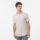 Nautica Erkek Bej Regular Fit Kısa Kollu Çizgili Gömlek W65448T.6PR