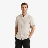 Nautica Erkek Bej Regular Fit Kısa Kollu Keten Gömlek-W65100T.1PS M