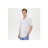 Nautica Erkek Beyaz Classic Fit Kısa Kollu Gömlek