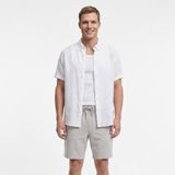 Nautica Erkek Beyaz Regular Fit Kısa Kollu Keten Gömlek - 1BW-Beyaz